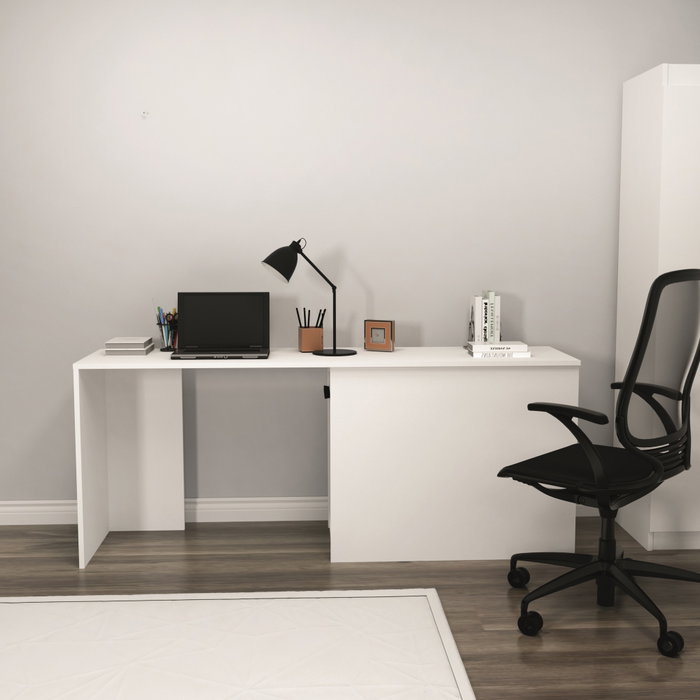 Hanah Home Mesa de Estudio Blanca Tablero Partículas Melamina 180x73.8x47 cm